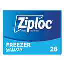 Ziploc Zipper Freezer Bags, 1 gal, 2.7 mil, 9.6" x 12.1", Clear, 28/Box, 9 Boxes/Carton
