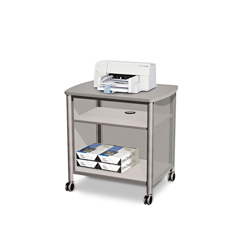 Safco Impromptu Deskside Machine Stand, Metal, 3 Shelves, 100 lb Capacity, 26.25" x 21" x 26.5", Gray
