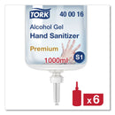 Tork Premium Alcohol Gel Hand Sanitizer, 1 L Bottle, Light Scent, 6/Carton