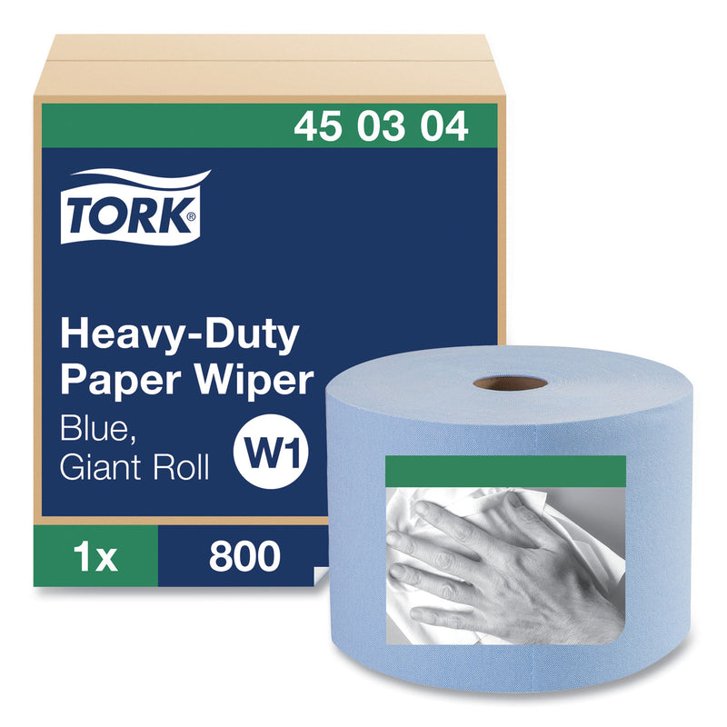 Tork Heavy-Duty Paper Wiper, 11.1" x 800 ft, Blue