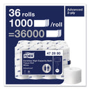 Tork Advanced High Capacity Bath Tissue, Septic Safe, 2-Ply, Coreless, White, 1,000 Sheets/Roll, 36 Rolls/Carton