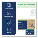 Tork Industrial Cleaning Cloths, 1-Ply, 12.6 x 15.16, Gray, 55/Pack, 8 Packs/Carton