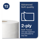 Tork Advanced Jumbo Bath Tissue, Septic Safe, 2-Ply, White, 3.48" x 751 ft, 12 Rolls/Carton