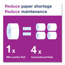 Tork Advanced Jumbo Bath Tissue, Septic Safe, 2-Ply, White, 3.48" x 751 ft, 12 Rolls/Carton