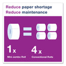 Tork Advanced Jumbo Bath Tissue, Septic Safe, 1-Ply, White, 3.48" x 1,200 ft, 12 Rolls/Carton
