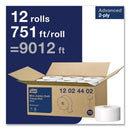 Tork Advanced Mini-Jumbo Roll Bath Tissue, Septic Safe, 2-Ply, White, 3.48" x 751 ft, 12 Rolls/Carton