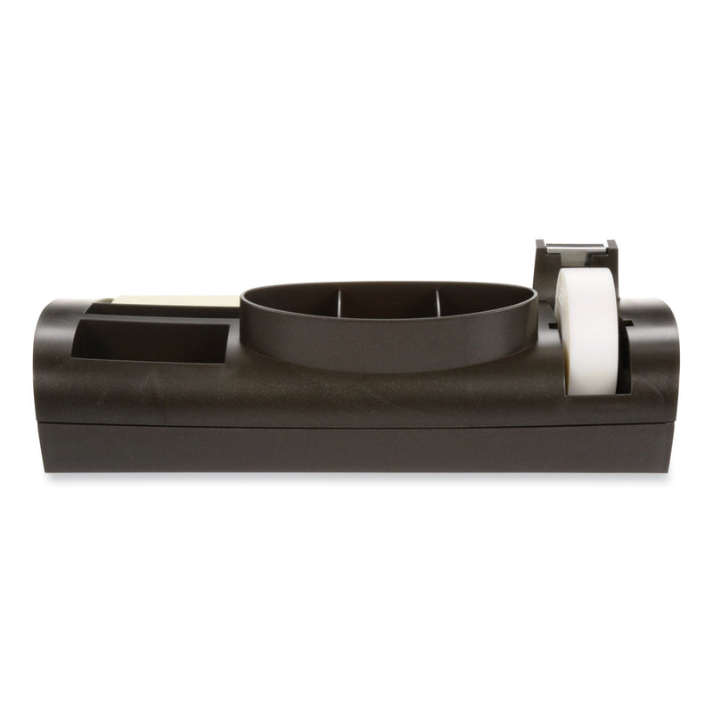 Post-it Notes Dispenser with Weighted Base, 9 Compartments, Plastic, 10.25 x 6.75 x 2.75, Black