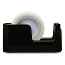 Scotch Heavy Duty Weighted Desktop Tape Dispenser with One Roll of Tape, 3" Core, ABS, Black