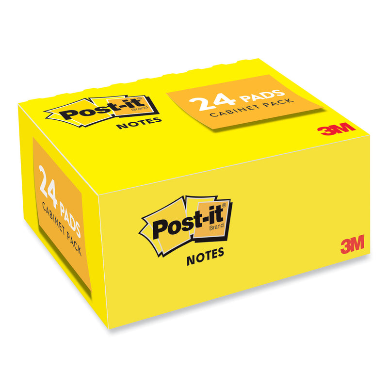 Post-it Original Pads in Canary Yellow, Value Pack, 1.38" x 1.88", 100 Sheets/Pad, 24 Pads/Pack