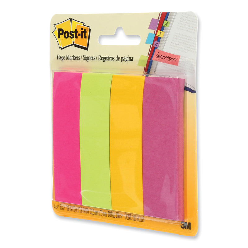 Post-it Page Flag Markers, Assorted Brights, 50 Flags/Pad, 4 Pads/Pack