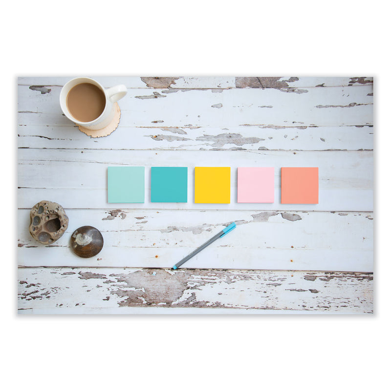Post-it Original Pads in Beachside Cafe Collection Colors, 3" x 5", 100 Sheets/Pad, 5 Pads/Pack