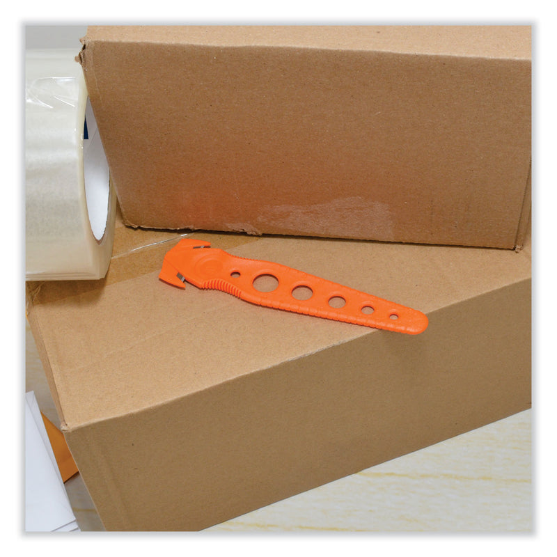 Westcott Safety Cutter, 1.2" Blade, 5.75" Plastic Handle, Orange, 5/Pack