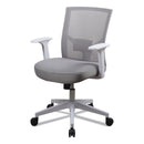 Workspace by Alera Mesh Back Fabric Task Chair, Supports Up to 275 lb, 17.32" to 21.1" Seat Height, Gray Seat, Gray Back