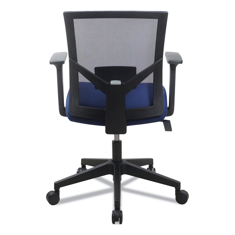 Workspace by Alera Mesh Back Fabric Task Chair, Supports Up to 275 lb, 17.32" to 21.1" Seat Height, Navy Seat, Navy Back