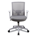 Workspace by Alera Mesh Back Fabric Task Chair, Supports Up to 275 lb, 17.32" to 21.1" Seat Height, Gray Seat, Gray Back