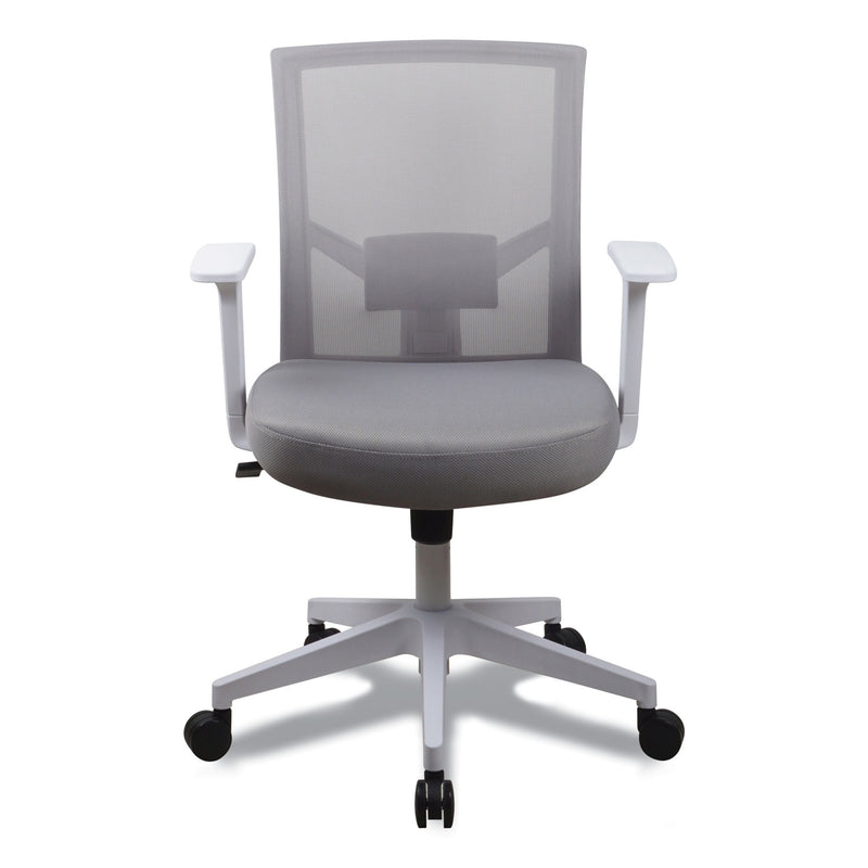 Workspace by Alera Mesh Back Fabric Task Chair, Supports Up to 275 lb, 17.32" to 21.1" Seat Height, Gray Seat, Gray Back