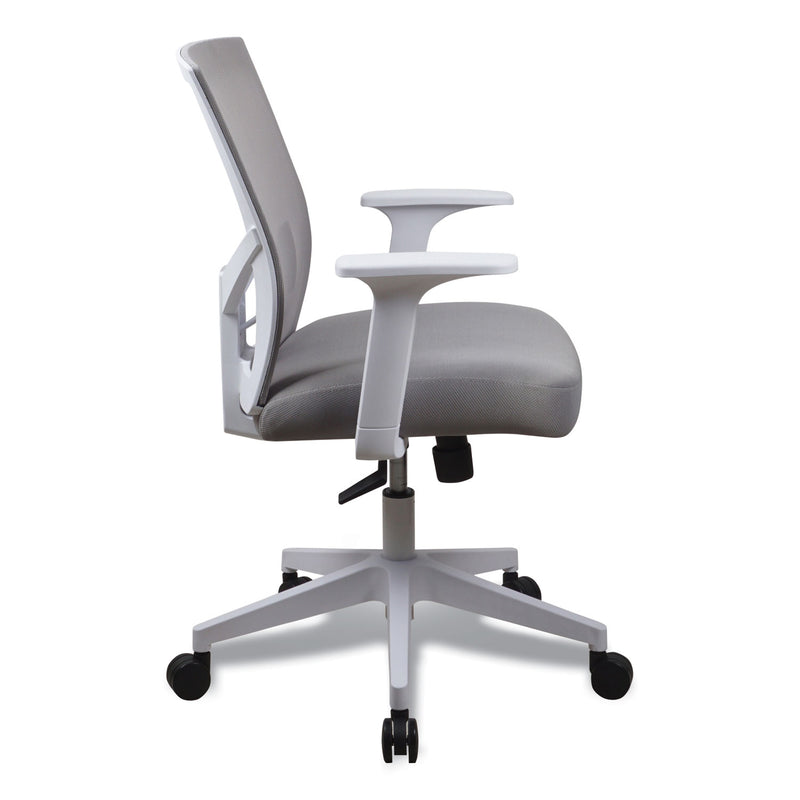 Workspace by Alera Mesh Back Fabric Task Chair, Supports Up to 275 lb, 17.32" to 21.1" Seat Height, Gray Seat, Gray Back