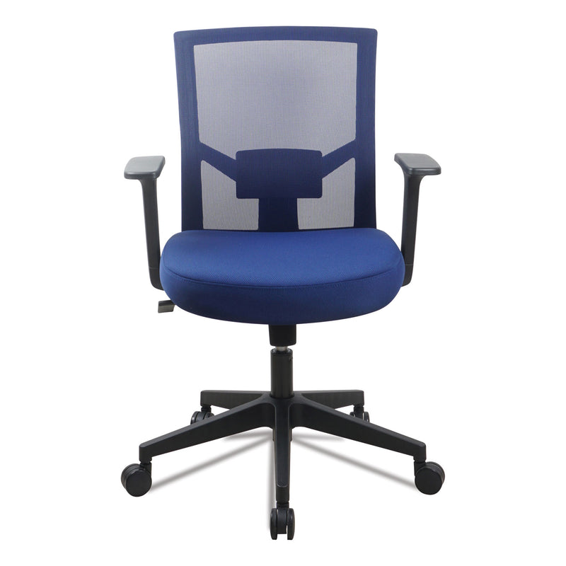 Workspace by Alera Mesh Back Fabric Task Chair, Supports Up to 275 lb, 17.32" to 21.1" Seat Height, Navy Seat, Navy Back