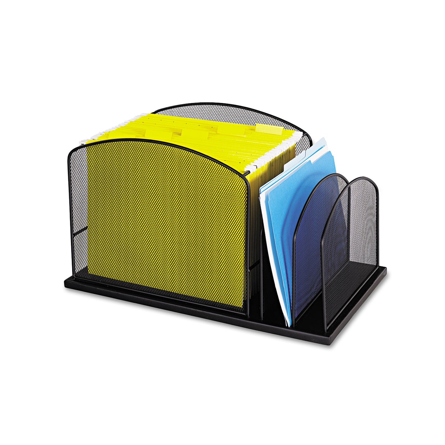 Onyx Mesh Desktop Hanging File With Two Upright Sections, 3 Sections ...