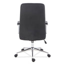 Workspace by Alera Leather Task Chair, Supports Up to 275 lb, 18.19" to 21.93" Seat Height, Black Seat, Black Back