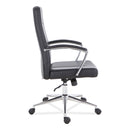 Workspace by Alera Leather Task Chair, Supports Up to 275 lb, 18.19" to 21.93" Seat Height, Black Seat, Black Back