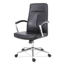 Workspace by Alera Leather Task Chair, Supports Up to 275 lb, 18.19" to 21.93" Seat Height, Black Seat, Black Back
