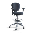 Safco Metro Collection Extended-Height Chair, Supports Up to 250 lb, 23" to 33" Seat Height, Black Seat/Back, Chrome Base