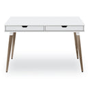Workspace by Alera Scandinavian Writing Desk, 47.24" x 23.62" x 29.53", White/Beigewood