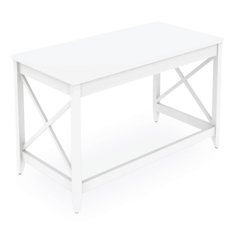 Workspace by Alera Farmhouse Writing Desk, 47.24" x 23.62" x 29.53", White