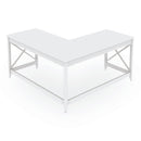 Workspace by Alera L-Shaped Farmhouse Desk, 58.27" x 58.27" x 29.53", White