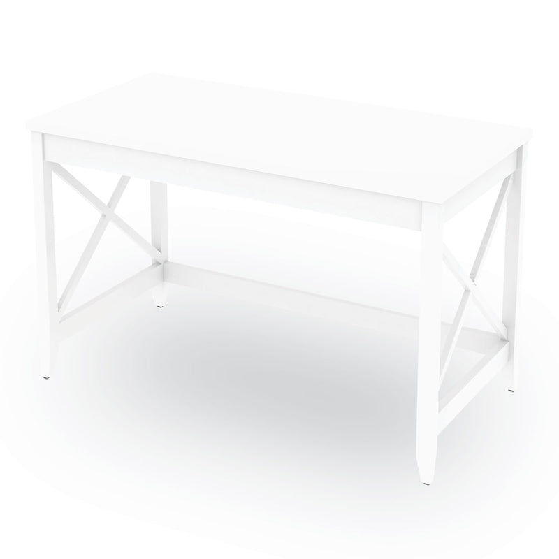 Workspace by Alera Farmhouse Writing Desk, 47.24" x 23.62" x 29.53", White