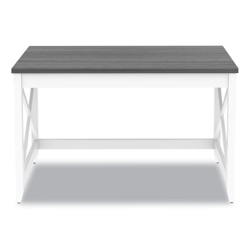 Workspace by Alera Farmhouse Writing Desk, 47.24" x 23.62" x 29.53", Gray