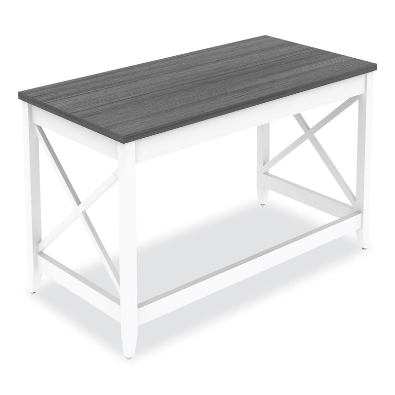 Workspace by Alera Farmhouse Writing Desk, 47.24" x 23.62" x 29.53", Gray
