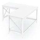 Workspace by Alera L-Shaped Farmhouse Desk, 58.27" x 58.27" x 29.53", White