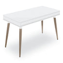 Workspace by Alera Scandinavian Writing Desk, 47.24" x 23.62" x 29.53", White/Beigewood
