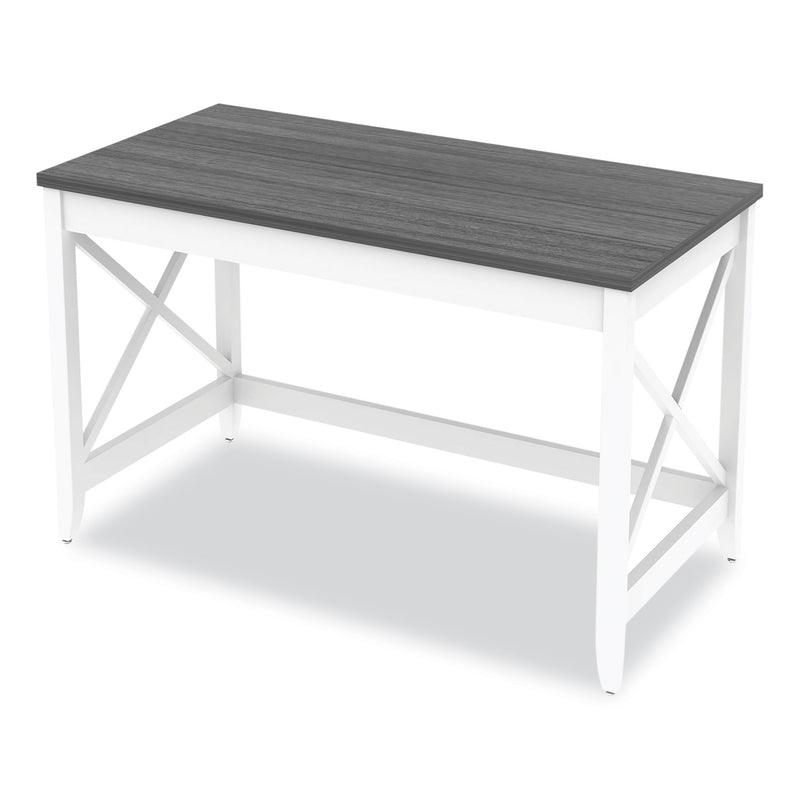 Workspace by Alera Farmhouse Writing Desk, 47.24" x 23.62" x 29.53", Gray