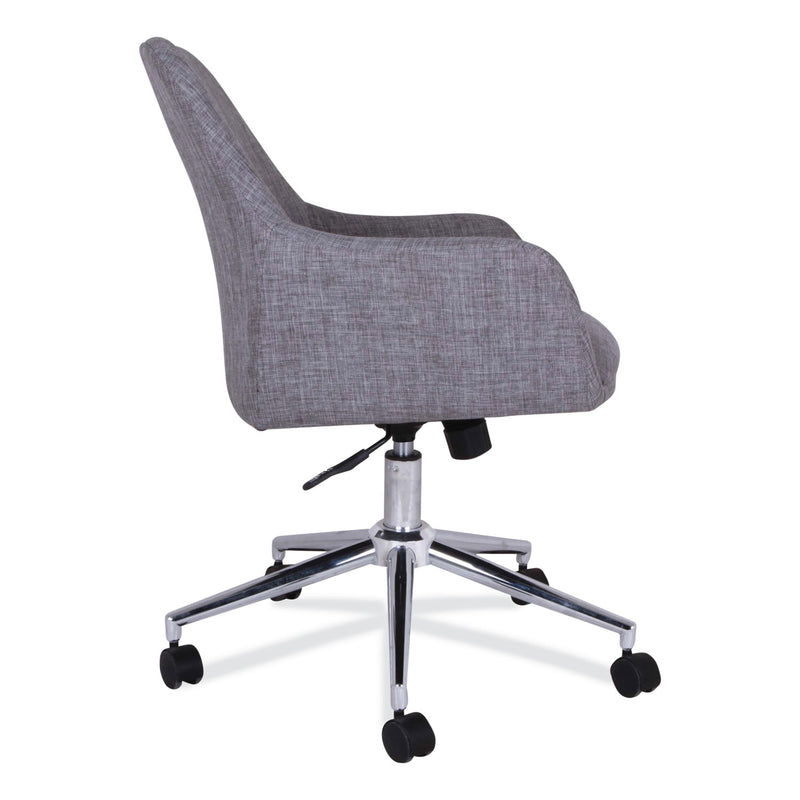 Workspace by Alera Mid-Century Task Chair, Supports Up to 275 lb, 18.9" to 22.24" Seat Height, Gray Seat, Gray Back