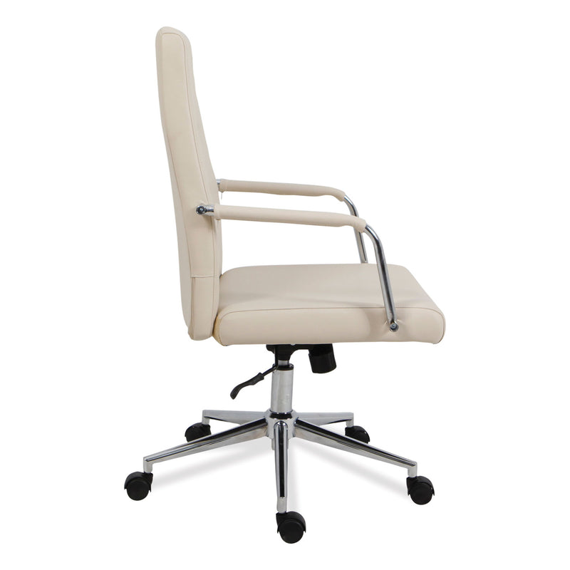 Workspace by Alera Leather Task Chair, Supports Up to 275 lb, 18.19" to 21.93" Seat Height, White Seat, White Back