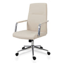 Workspace by Alera Leather Task Chair, Supports Up to 275 lb, 18.19" to 21.93" Seat Height, White Seat, White Back