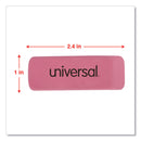 Universal Bevel Block Erasers, For Pencil Marks, Slanted-Edge Rectangular Block, Large, Pink, 20/Pack