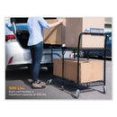 Bostitch Stowaway Folding Carts, Metal, 2 Shelves, 250 lb Capacity, 35" x 37.25" x 22", Black
