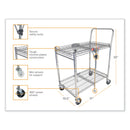 Bostitch Stowaway Folding Carts, Metal, 2 Shelves, 250 lb Capacity, 29.63" x 37.25" x 18", Chrome