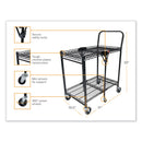 Bostitch Stowaway Folding Carts, Metal, 2 Shelves, 250 lb Capacity, 29.63" x 37.25" x 18", Black