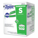 Ziploc Resealable Sandwich Bags, 1.2 mil, 6.5" x 6", Clear, 500/Box