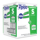 Ziploc Resealable Sandwich Bags, 1.2 mil, 6.5" x 6", Clear, 500/Box