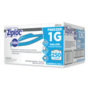 Ziploc Double Zipper Freezer Bags, 1 gal, 2.7 mil, 10.56" x 10.75", Clear, 250/Carton