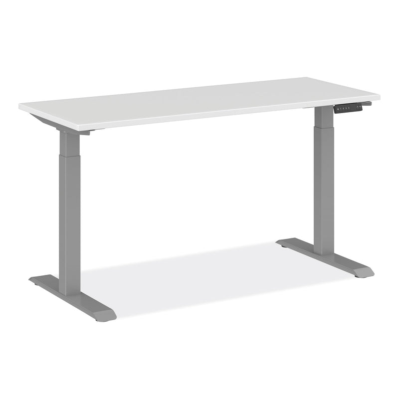 Alera AdaptivErgo Three-Stage Electric Height-Adjustable Table w/Memory Controls, Top/Base Bundle, 30" to 49"h, White Top/Gray Base