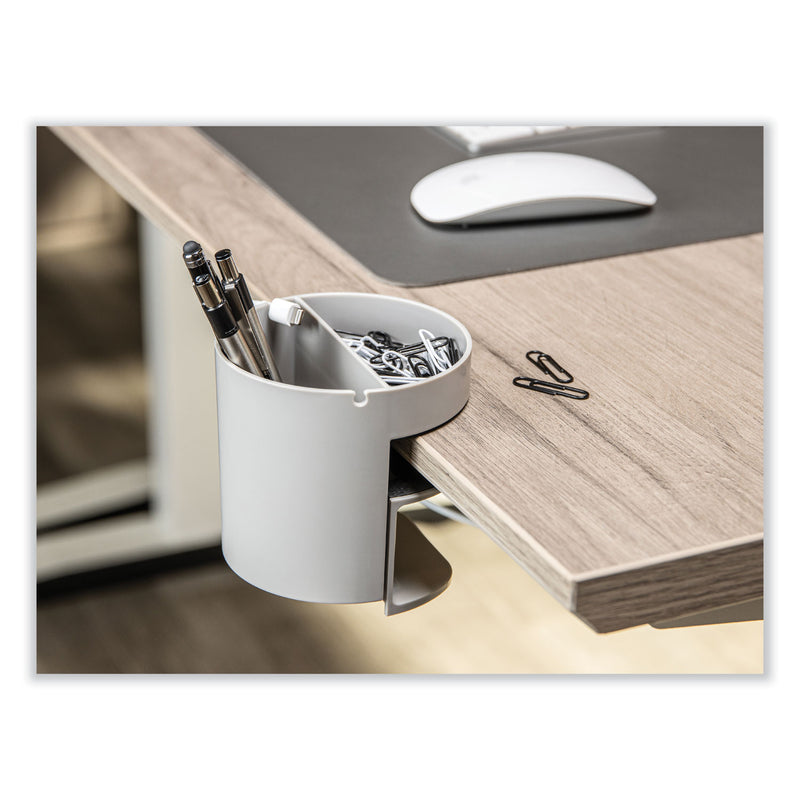 deflecto Standing Desk Small Desk Organizer, Two Sections, 3.85 x 3.85 x 3.54, Gray