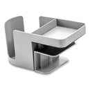 deflecto Standing Desk Cup Holder Organizer, Two Sections, 3.94 x 7.04 x 3.54, Gray