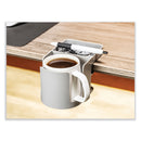 deflecto Standing Desk Cup Holder Organizer, Two Sections, 3.94 x 7.04 x 3.54, Gray